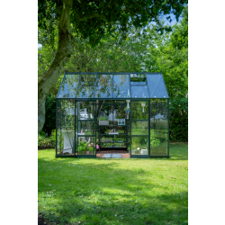 HALLS szklarnia ogrodowa ICON PLANTHOUSE 8 (9,7 m2; 2,55 x 3,79 m) czarna, szkło hartowane + baza